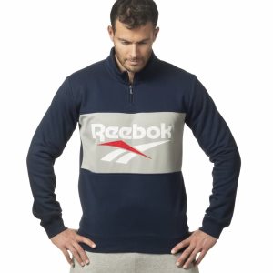 Bluza Męskie Reebok Classic Vector Quarter Zip Granatowe PL 42JULWR